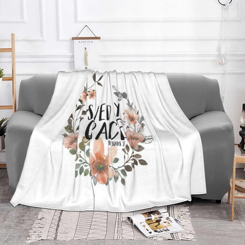 Saved By Grace Blanket Soft Warm Travel Portable Blanket Saved By Grace Christian Quotes Bible Verses Grace Upon Grace Faith