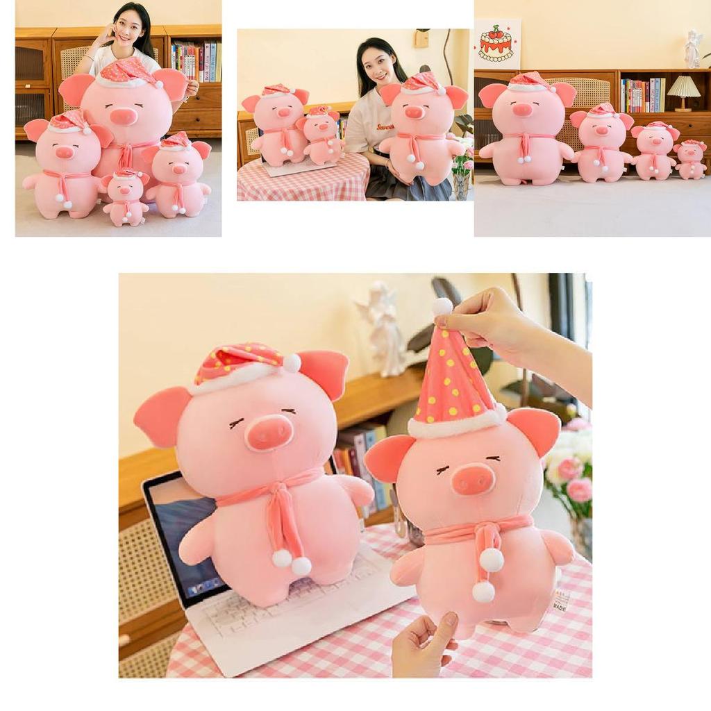 Adorable Pink Plush Pig Toy Cute Nighttime Buddy With Hat For Kids Comforting Sleep Companion