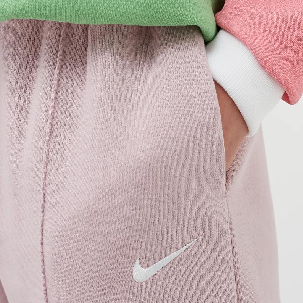 Nike SS25 Essential Fleece Comfortable Versatile Cuffed Casual Pants Women Bottoms Champagne White BV4089-645
