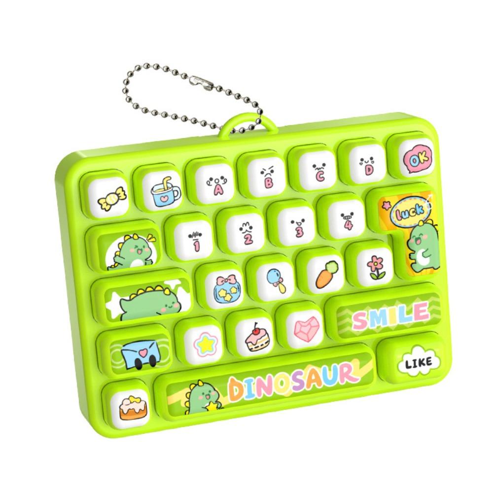 Cartoon 26 Keys Keyboard Keychain Animals Stress Relief Fidget Toy Backpack Decor