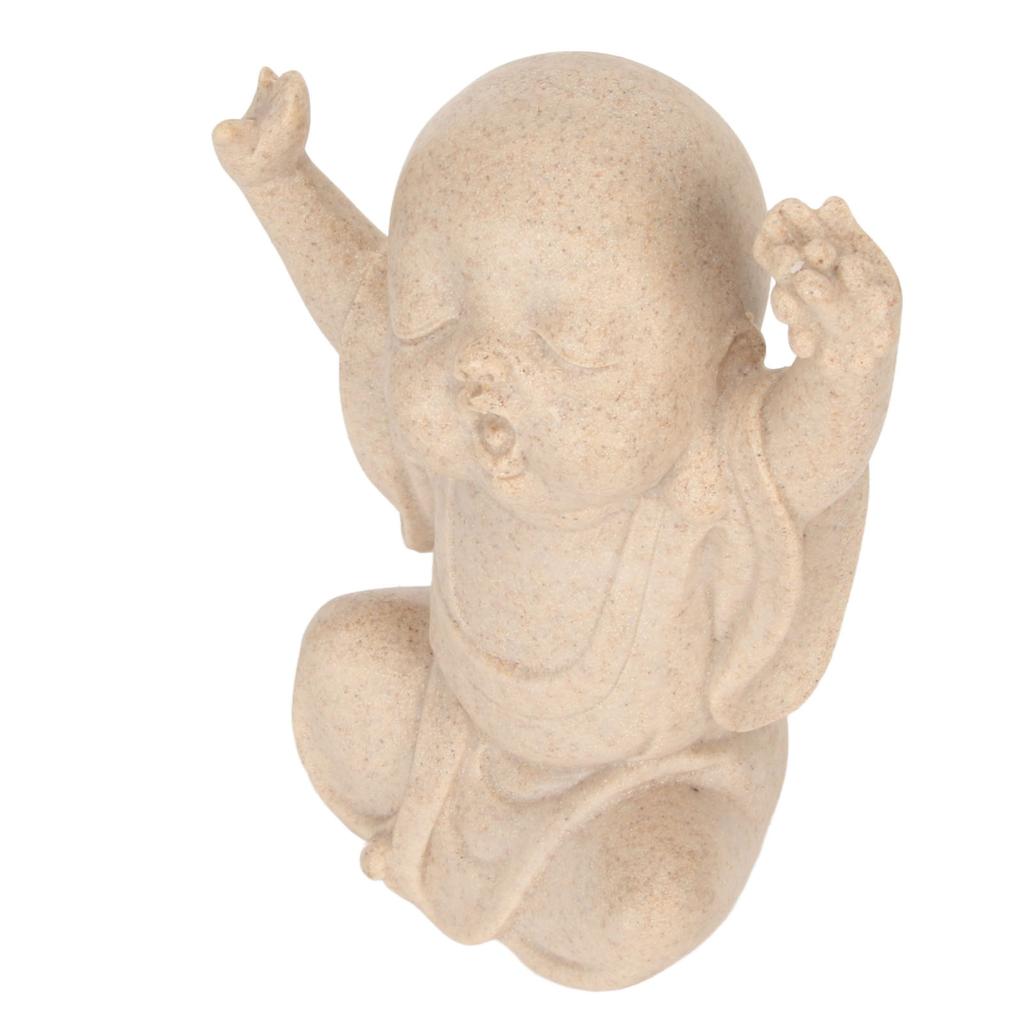 Statua Monaco Bambino Vivida Arenaria Statuetta Monaco Bambino Ornamento Statua di Buddha per Decorazione Casa e Ufficio