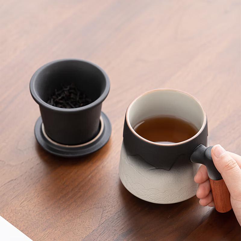 Su Shi Ceramic Gradient Mountain-Sea Tea Separation Cup Set