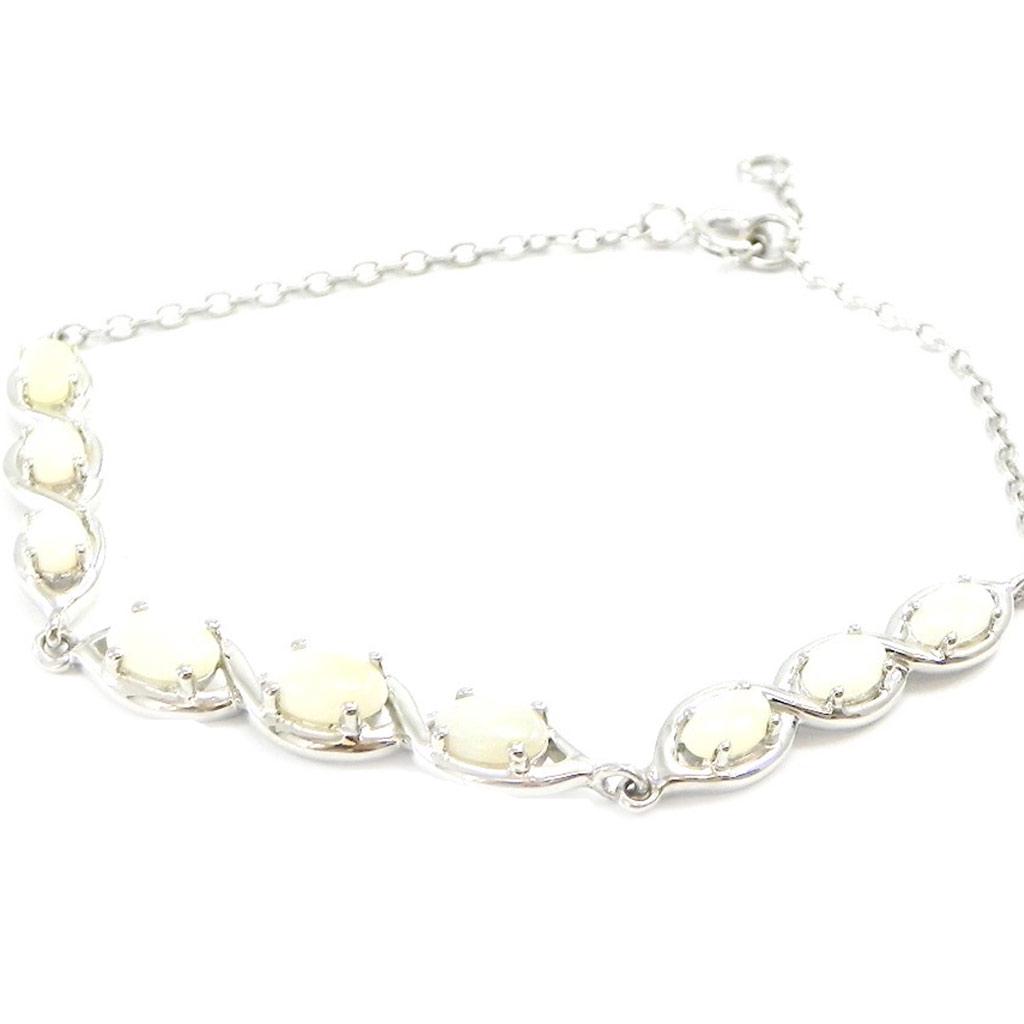 Les Trésors De Lily [I2620] - Silver Bracelet 'Goddess Opal' Silver White (rhodium-plated) - 5 Mm