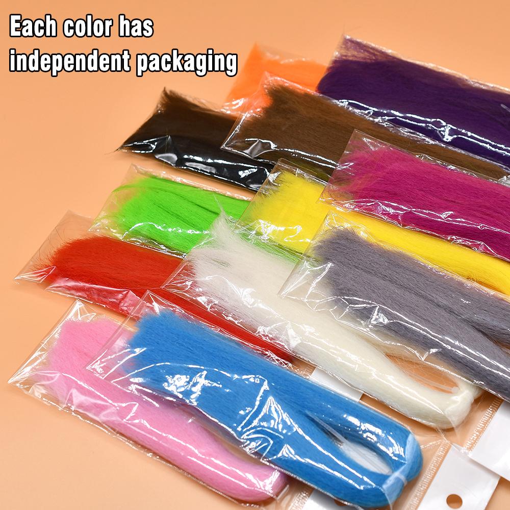 MNFT 12 Colors/Set Fly Tying Egg Yarn Glow Bug Yarn Fiber Baitfish Lure Parachute Fly Tying Material Streamer Flies