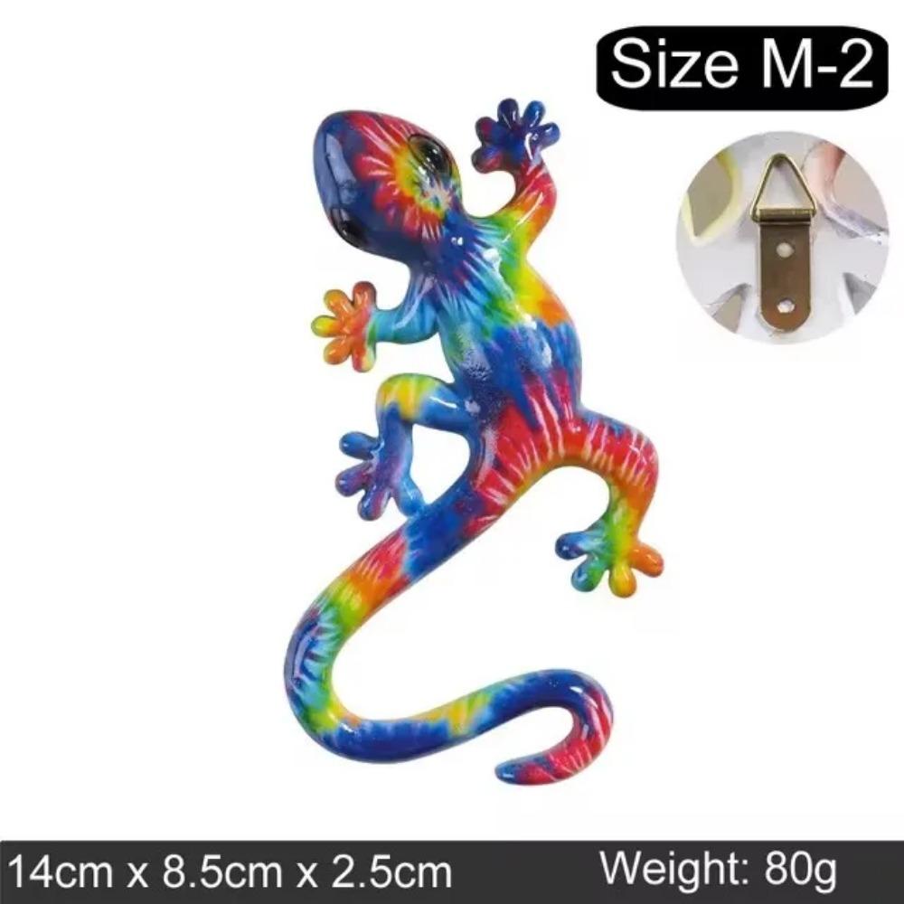 Creative Color House Lizard Statue Figurine Resin Sculpture Cabinet Wall Hang Home Office Bar Store Decoration Ornament Crafts