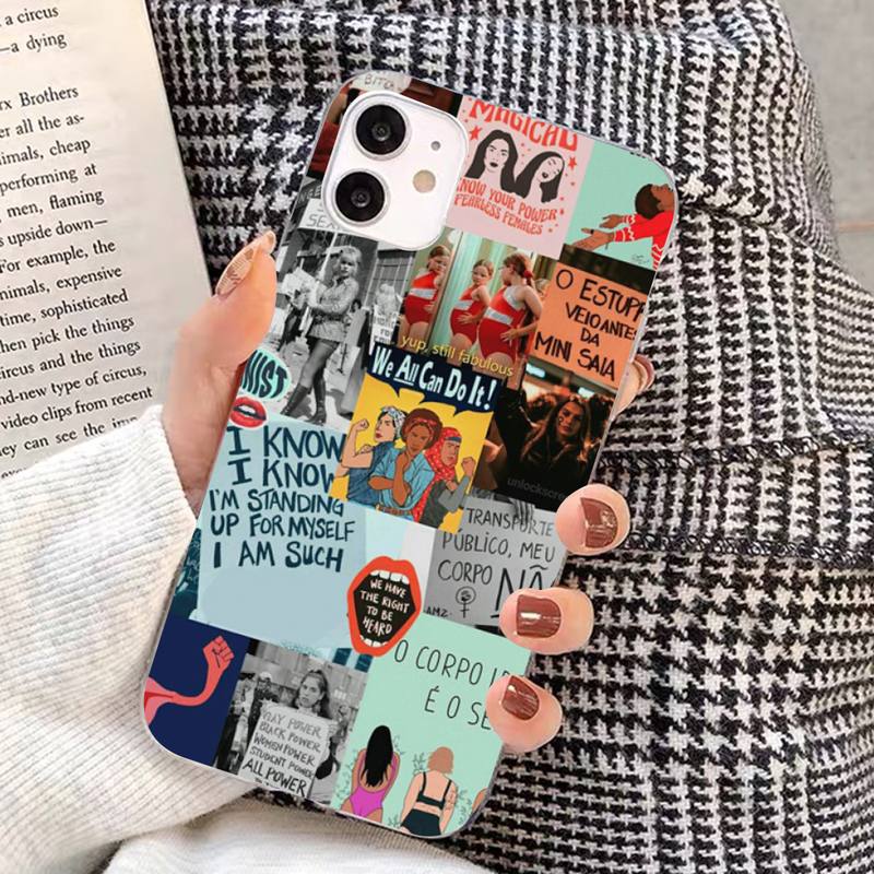 Feminist Feminism Power Girls Phone Case for Iphone 13 8 7 6S Plus X 5S SE 2020 XR 11 12 Mini Pro XS MAX