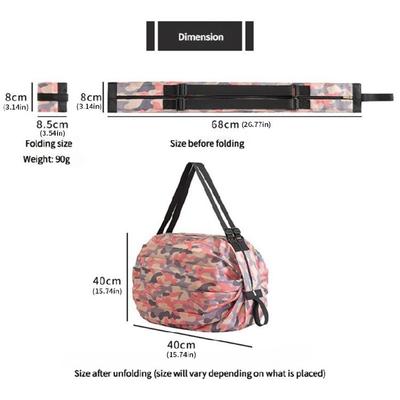 Wiederverwendbare faltbare Einkaufstasche mit hoher Kapazität, reißfeste Nylonkonstruktion mit ergonomischen Griffdesigns