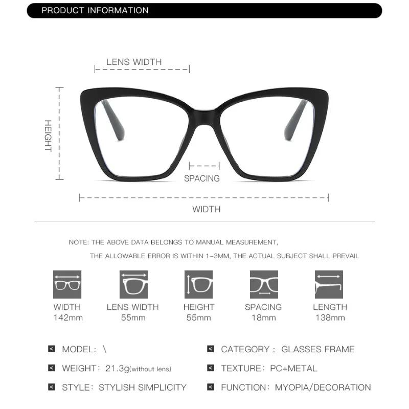 Women's Anti Blue Light Glasses Metal Butterfly Frame Resin Lenses Lightweight Anti Fatigue for Women