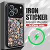 Vintage Floral Pattern Case For iPhone 17 Pro Max Funda iPhone 16 15 14 13 Pro Max Rugged Bumper Magnetic For Magsafe Shockproof Cover