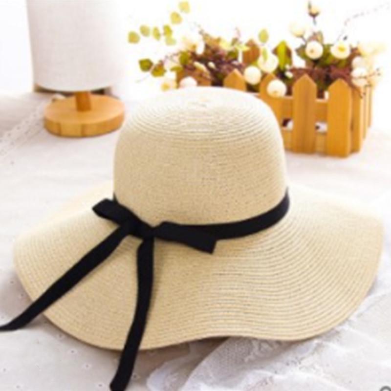 JINRMP Summer Straw Hat Women Big Wide Brim Beach Hat Sun Hat Foldable Sun Block Uv Protection Hat Girls JINRMP Summer Straw Hat Women Big Wide Brim Beach Hat Sun Hat Foldable Sun Block Uv Protection Hat Girls