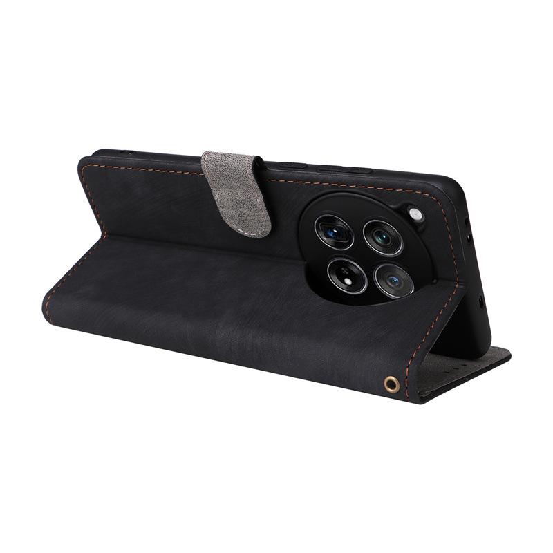 OnePlus 12R/OnePlus Ace 3 5G Leather Phone Case with Card Holder, Stand, and Lanyard.