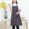Oil-proof Chef Apron Waterproof Cleaning Bib Stripe Design Adjustable Polyester Cotten with Tool Pockets Wear-resistant for Men Women Oil Stain