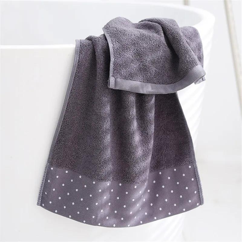 

1Pc 34x75cm 100% Cotton High Quality Water Absorbent Polka Dot Pattern Solid Color Soft Bathroom Adult Hand Towel 34x75cm темно-серого