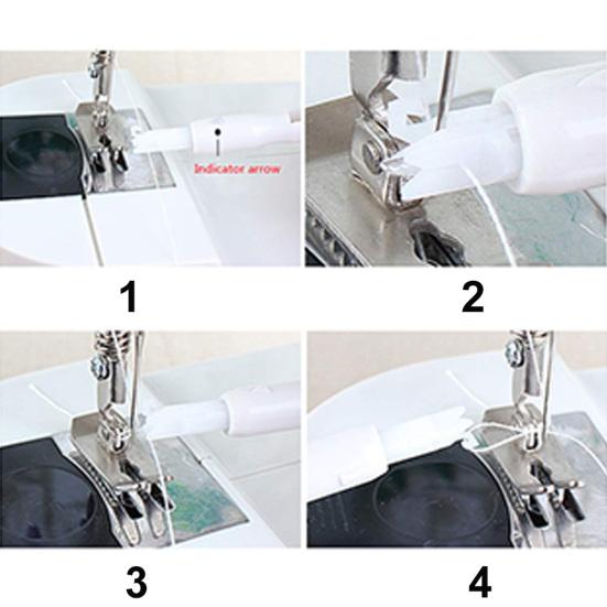 3Pcs Elderly People Automatic Sewing Machine Needle Threader Line Inserter Tool