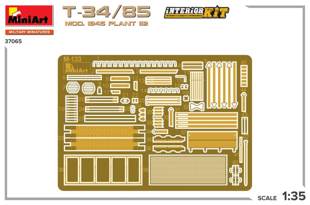 Miniart 1945 112th Factory Interior Kit Plastový model MA37065 1/35 T-34-85