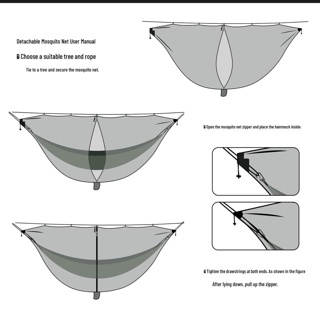 Portable Ultra-Light Freestanding Mosquito Net for Hammock - Individual Anti-Mosquito Nylon Cover