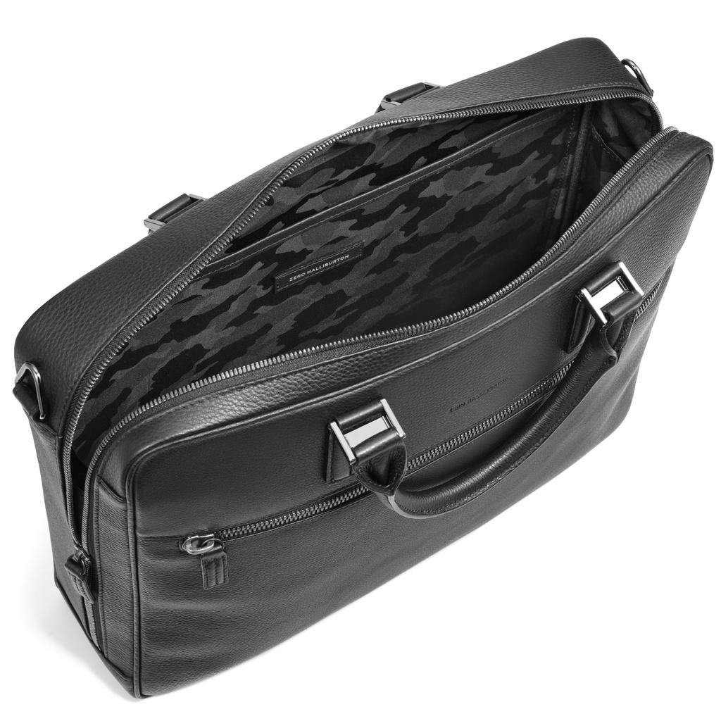 Business Bag Genuine Leather 1 Air Chamber B4 Compatible Inch PC with Shoulder Belt Briefcase Black [Zero Halliburton] Men's "MC Collection" 13.3