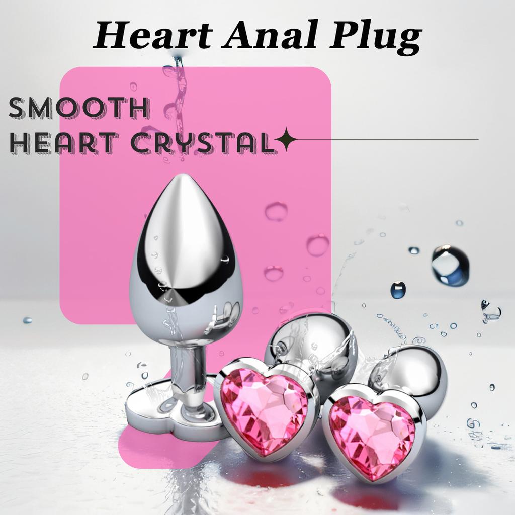 Pink Anal Plug For Women Stainless Steel Smooth Heart Crystal Butt Plug Stimulator Anal Sex Toys For Men Anus Prostate Dildo