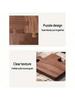 1pc wooden puzzle shaped coaster, solid wood insulation pad, suitable for coffee, tea cups, cups - natural wood beverage.