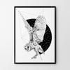 Poster Black and White Owl Moon