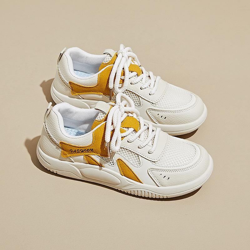 New Summer White Shoes for Female Students' Mesh Breathable Height-enhancing Casual Shoes