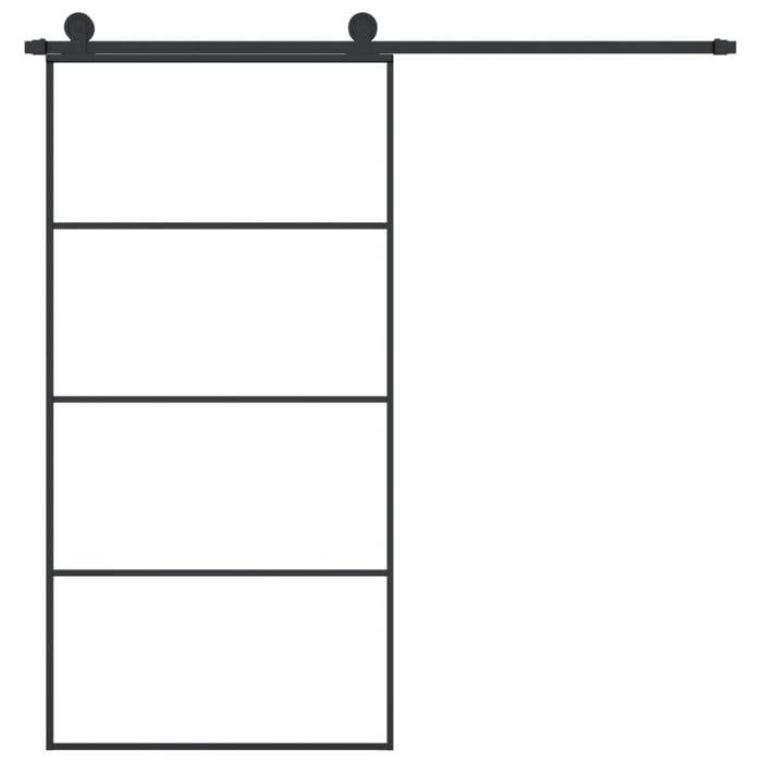 VidaXL Porte Coulissante et Kit de Guincaillerie Porte Givrée Rail Coulissant Butées de Porte Bloc Anti-saut 102,5x205cm 3152150