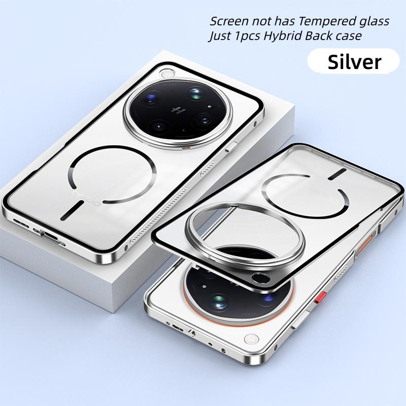 Elastic Snap Magnetic Metal Bumper Frame Case for Oppo Find X9 Ultra / X9 X9s Pro Clear Frosted PC Lens Protection Back Cover