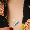 Collana a Catena Colibrì Ciondolo Uccello Smaltato Blu Raffinato Collana a Catena Clavicolare Per Donne Gioielli Regali per Feste Anniversari