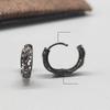 Rockyu Hoop Earrings for Black Chinese Style Dragon 925 Accessories Men, Ring, Earrings, Pixiu, Silver, Hypoallergenic, Birthday, Anniversary, Party,