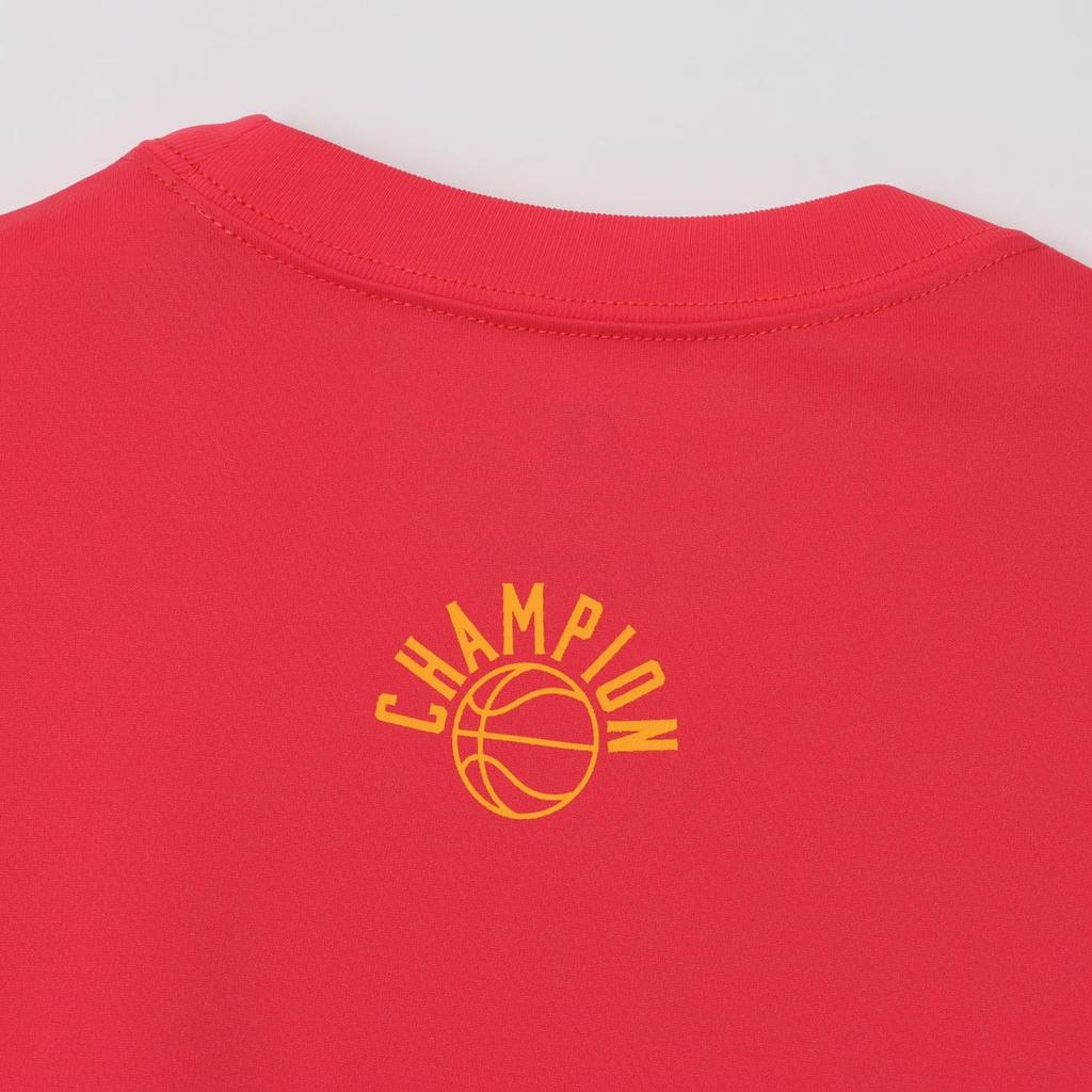 Champion Short Sleeve Deep Rubber Crew Neck Women's T-Shirt, Pink, CW-BB322, 100% Polyester, Quick-Drying, Antibacterial, Breathable, Print,