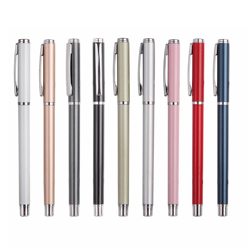 Weighted Metal Ballpoint & Fountain Pen for Office or Student Use - Black Carbon Design