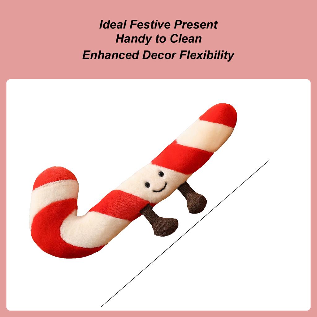 Christmas Candy Cane Plush Pillow Colorful Candy Cane Toss Pillow Holiday Cushion Pillows for Christmas Party Nursery Bedroom