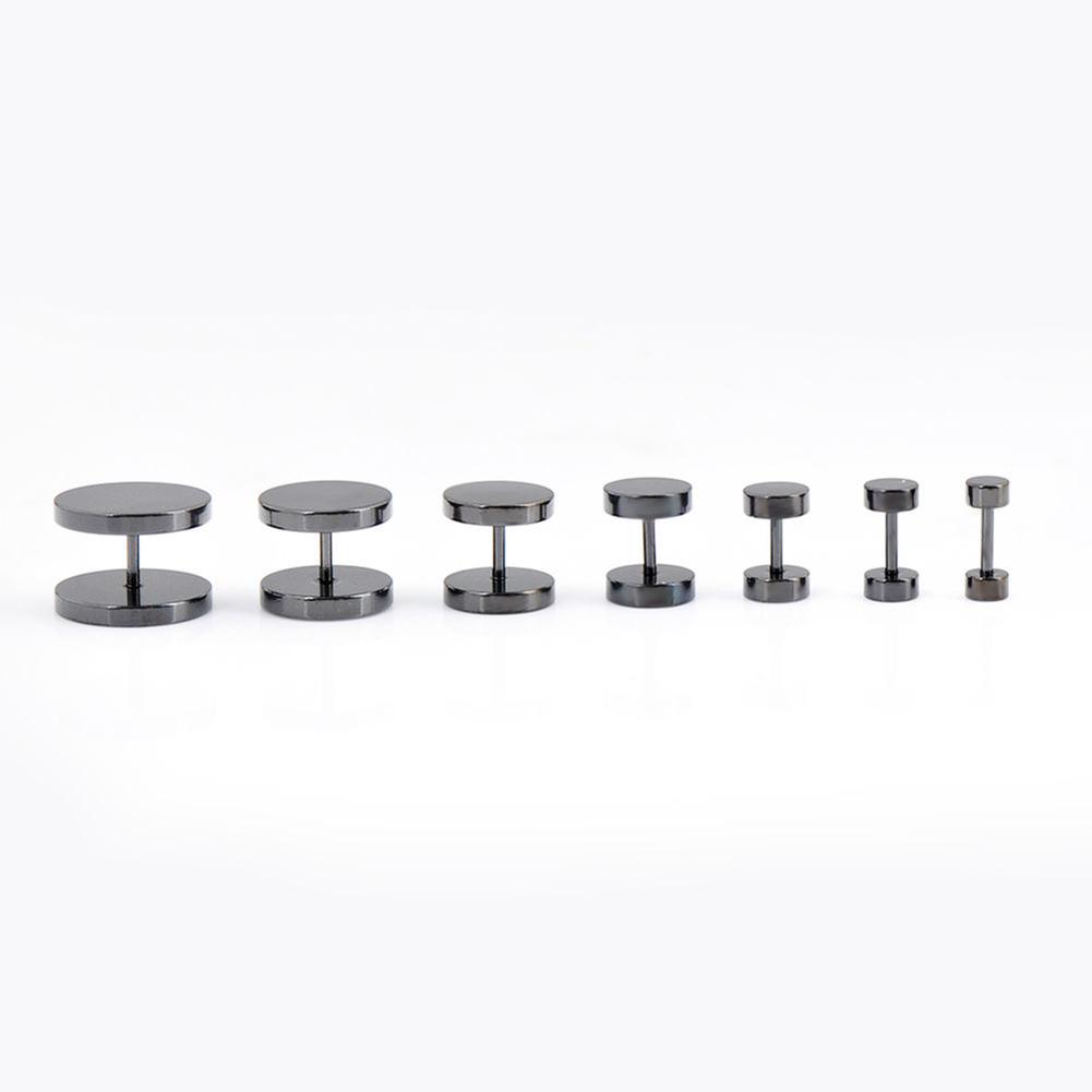 Boucles d'oreilles Punk Cool rondes en acier inoxydable noir pour hommes et femmes, Piercing d'oreille 3mm - 14mm