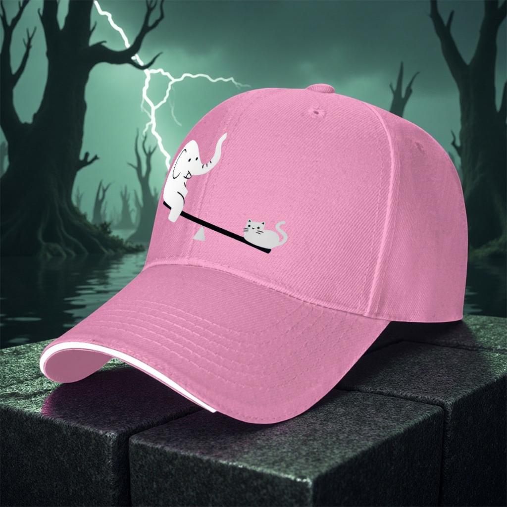 Elephant Cat Seesaw Balance Graphic Baseball Cap Polyester Casual Golf Streetwear Unisex Hat