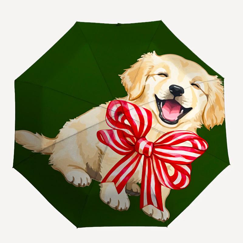 1 szt. Pies, Kok Automatyczny Otwieranie/Zamykanie Składany Parasol, Kompaktowy Przenośny Parasol Podróżny, Idealny na Urodziny/Święta, Uroczy Parasol y042