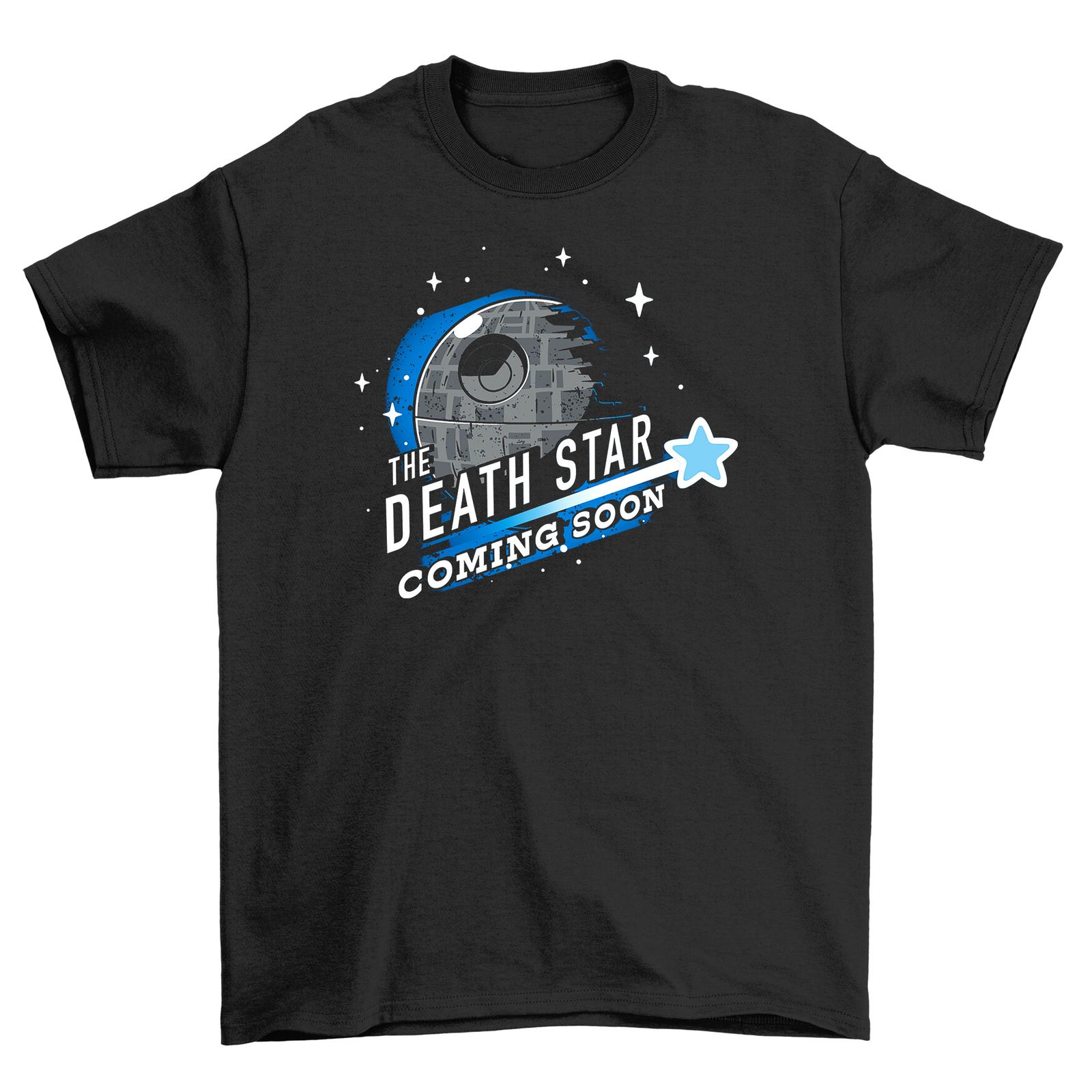 

Death Star Coming Soon - Funny Big Bang T-Shirt Mens Womens Tees Top! Unisex, 100% Cotton Tee for S XL
