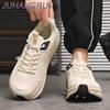 Men's Wide Toe Sneakers Zero Drop Minimalist Casual Shoes Non Slip Lace Up Wide Toe Walking Sneakers Retro Versatile Sneakers