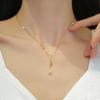 Fringed Leaves Light Luxury Temperament Zircon Clavicle Chain Small Retro Necklace
