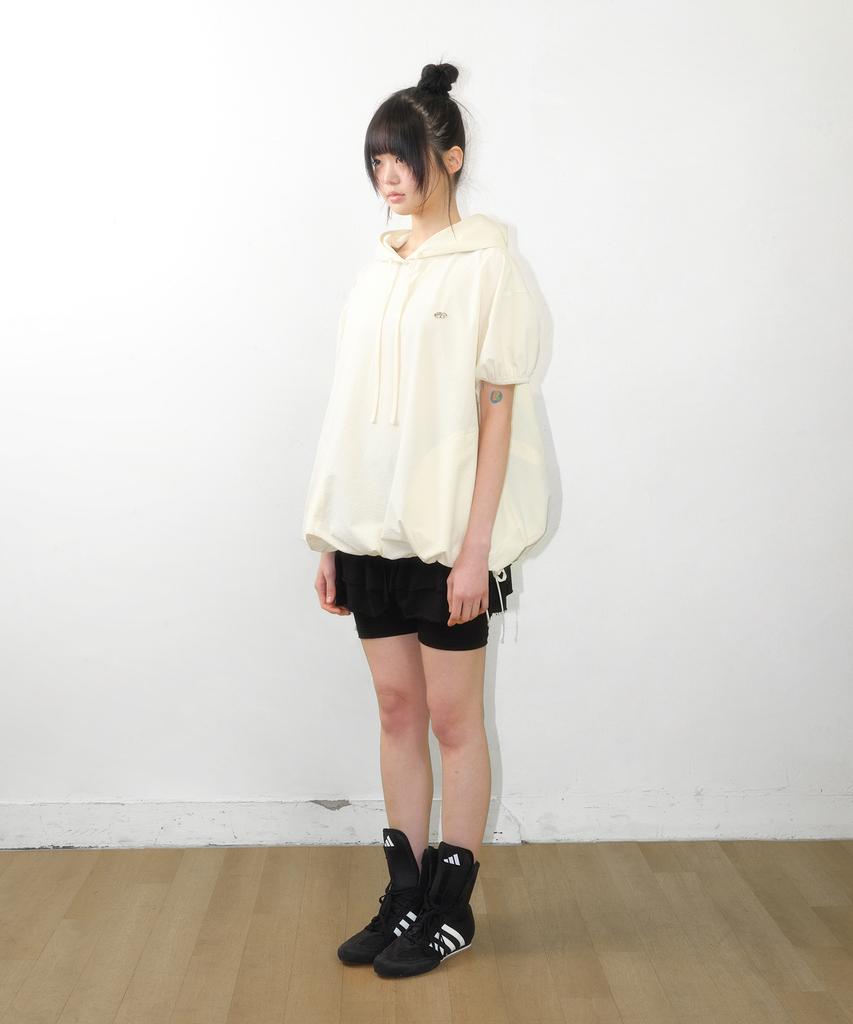 Overfit Wrinkle Shortsleeve Hoodie Yellow
