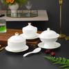 Personal New Bone China Ceramic Stew Pot with Gold Rim