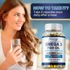 Premium Omega-3 fish oil capsules, rich in EPA 1200mg + DHA 900mg, promote brain, heart and eye health, and boost immunity.