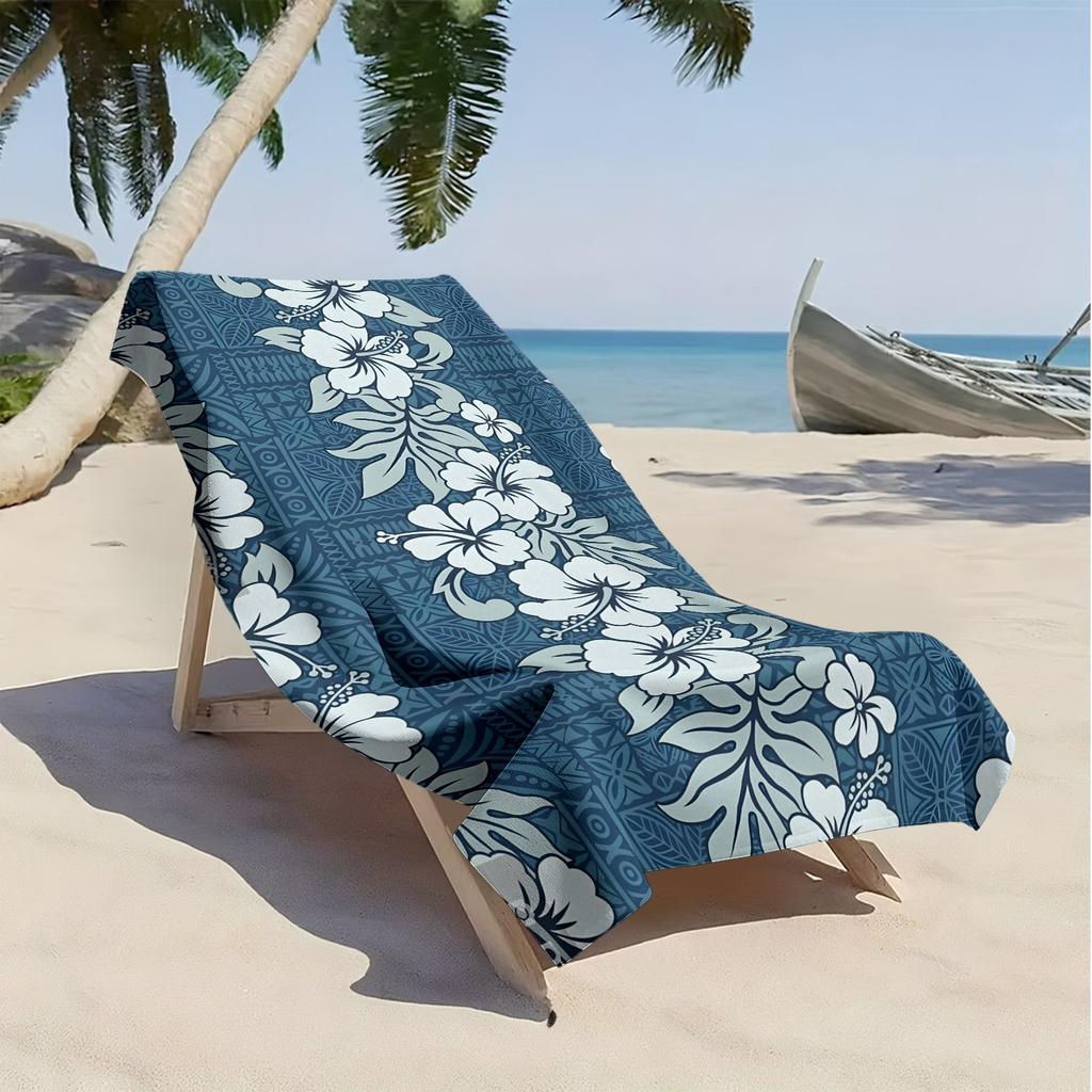 Fresh floral Hawaiian-style pattern polyester microfiber beach towel is highly absorbent suitable for swimming and beach outings