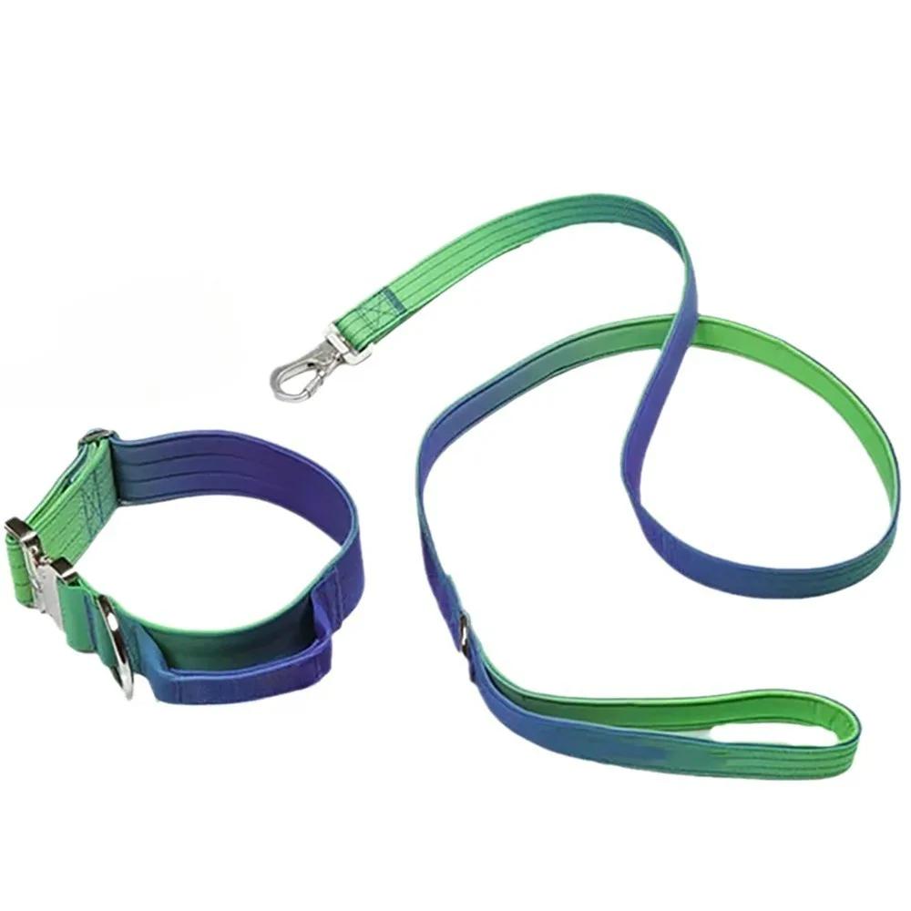 Nylon Hundeleinen-Set Stufenweise Änderung Doppelkragen Verbreiterung 5 cm Mittlere und Große Haustierbedarf Trainingshundeseil Zubehör