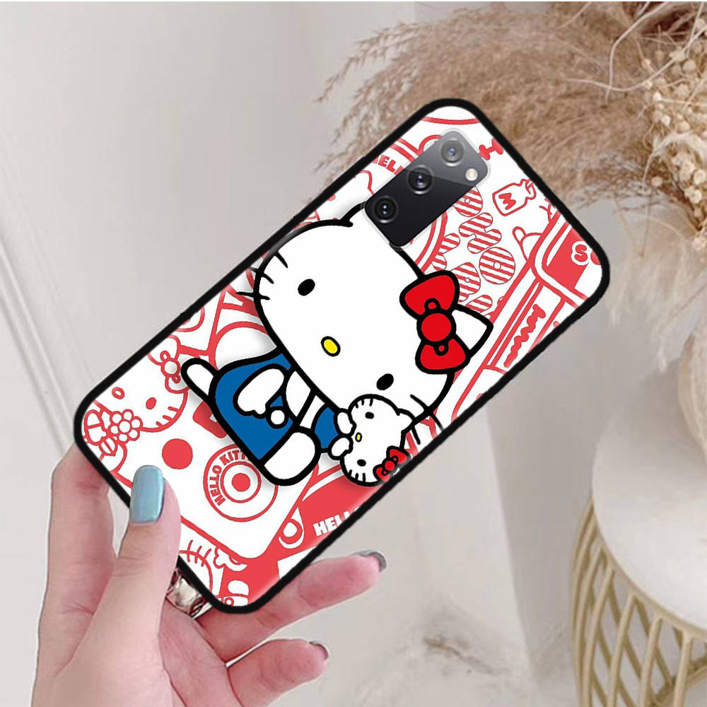 Black Case for Samsung Note 20 Lite S24 Ultra S23 A03 A05 A06 A11 A71 A15 A16 A13 A24 A25 A33 A52 A53 A50 M55 M35 Plus L-22 Hello Kitty