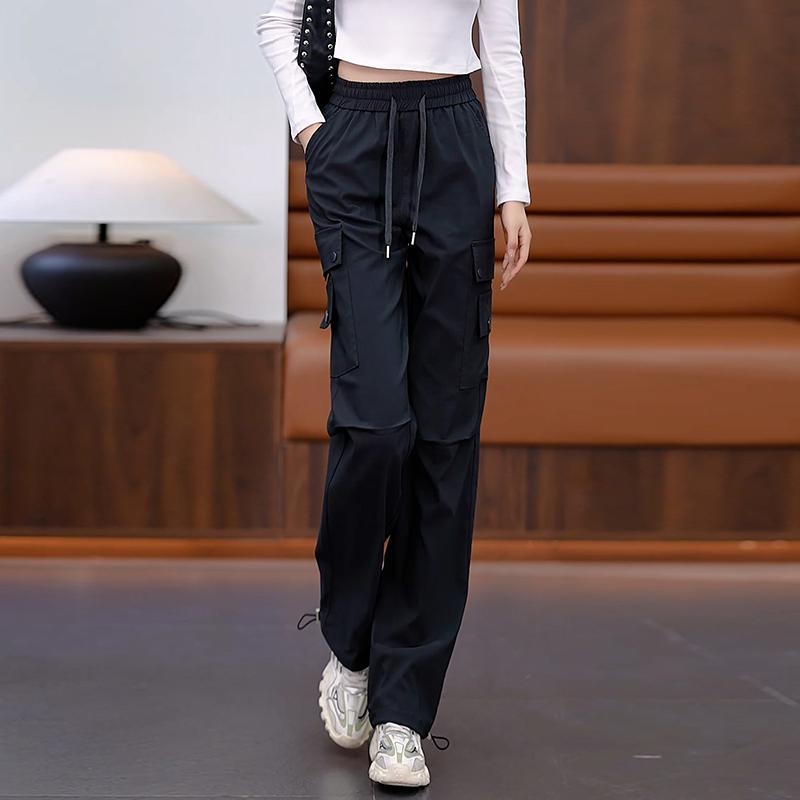 

Женские осенне-зимние спортивные штаны с высокой посадкой и широкими штанинами - Плотные, Повседневные, Слим-дизайн XL/29