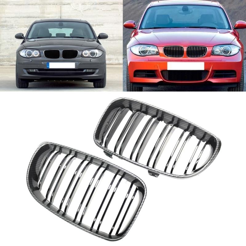 1 Pair Front Kidney Grille for   2019 51137166439 Gloss- Black Double-Line Left Right Front Grills Frame Trim