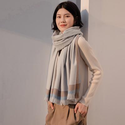 Color Matching Scarf Women's 2025 Autumn and Winter New Sweet Medium and Long Warm Imitation Cashmere Scarf Shawl Fashion