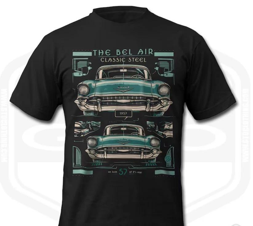 Men s 1957 Chevrolet Bel Air Classic Steel American Classic Car T-Shirt 2XL