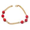 Coral Gemstone Handmade 925 Sterling Silver Bracelet 7-8" KJ-1303