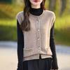 New Round Neck Lazy Style Vest In Spring and Autumn Soft Loose Casual Knitted Sweater Vest Sweater Women's Waistcoat